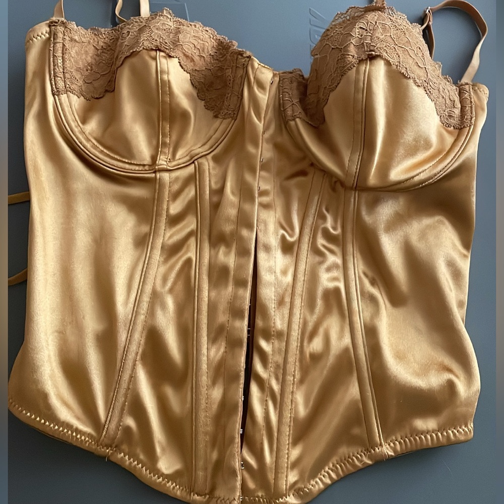 Urban Outfitters Gold Satin Bustier